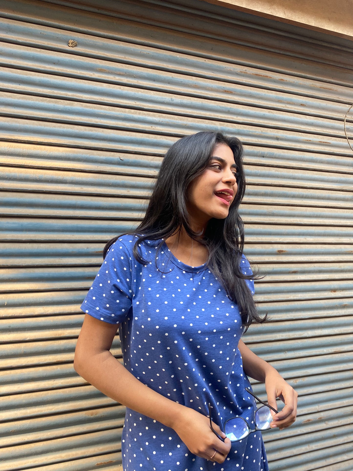 Women Long Tees ( Ink Blue)