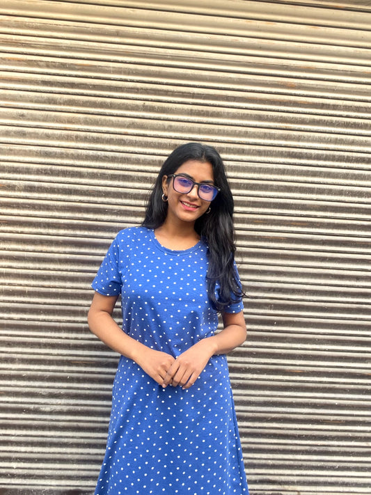 Women Long Tees ( Ink Blue)
